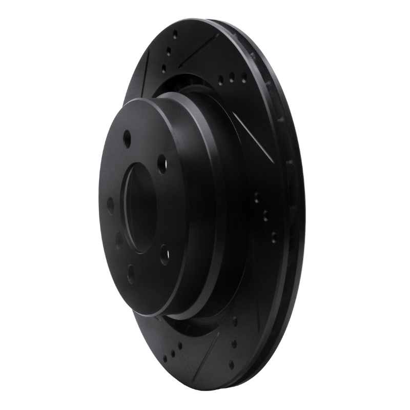 BMW Z3 Brake Rotor (1) - Rear - R1 Concepts - Drilled & Slotted - Black - `95-`02